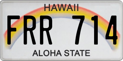 HI license plate FRR714