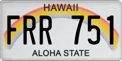 HI license plate FRR751