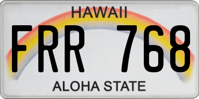 HI license plate FRR768
