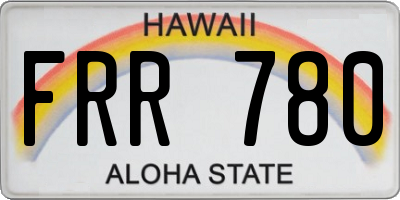 HI license plate FRR780