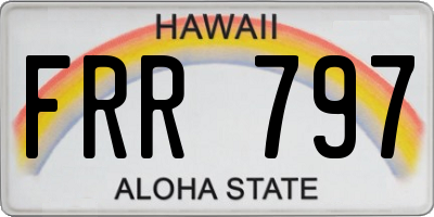 HI license plate FRR797