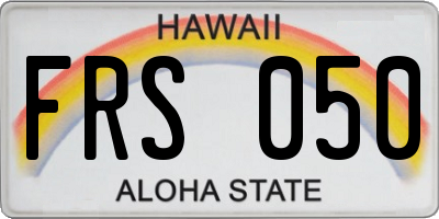 HI license plate FRS050