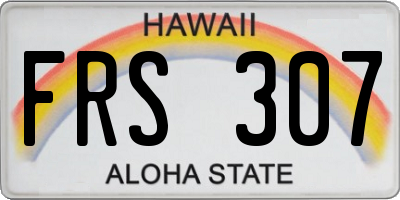 HI license plate FRS307