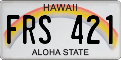 HI license plate FRS421