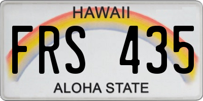 HI license plate FRS435