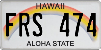 HI license plate FRS474