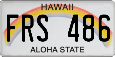 HI license plate FRS486