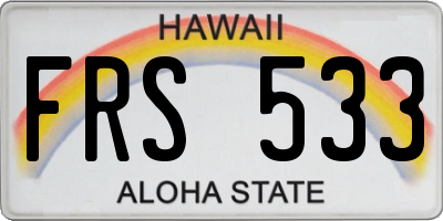 HI license plate FRS533