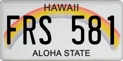 HI license plate FRS581