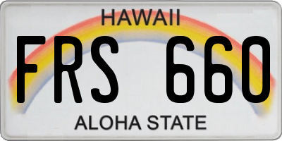 HI license plate FRS660