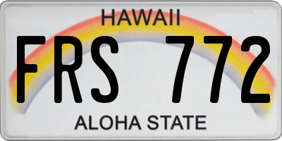 HI license plate FRS772