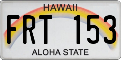 HI license plate FRT153
