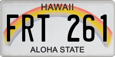 HI license plate FRT261