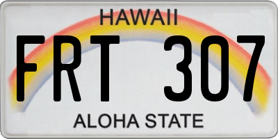 HI license plate FRT307