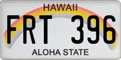 HI license plate FRT396