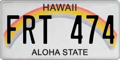 HI license plate FRT474