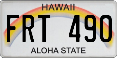 HI license plate FRT490