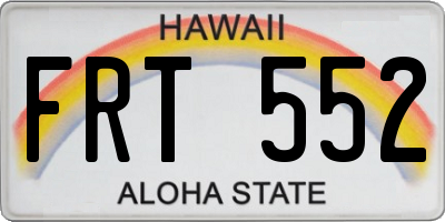 HI license plate FRT552