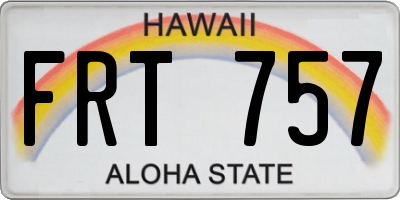 HI license plate FRT757