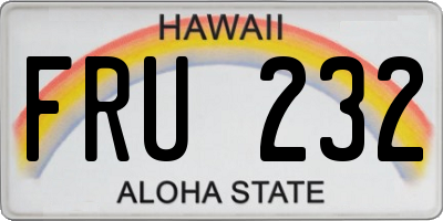 HI license plate FRU232