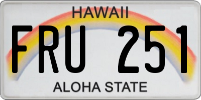 HI license plate FRU251