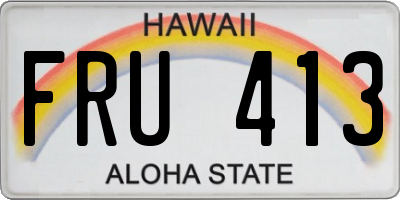 HI license plate FRU413