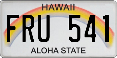 HI license plate FRU541