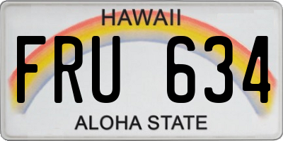 HI license plate FRU634