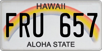 HI license plate FRU657