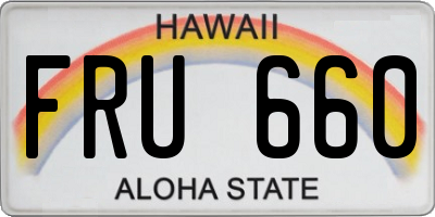 HI license plate FRU660