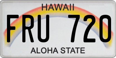 HI license plate FRU720