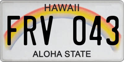 HI license plate FRV043