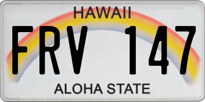 HI license plate FRV147