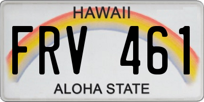 HI license plate FRV461