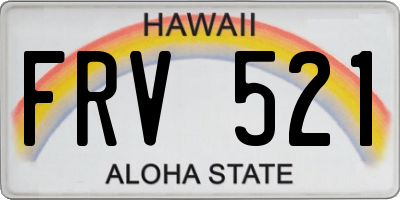 HI license plate FRV521