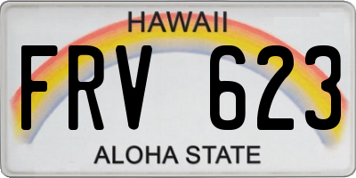 HI license plate FRV623
