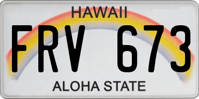 HI license plate FRV673