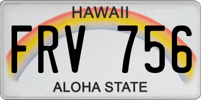 HI license plate FRV756
