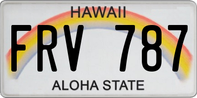 HI license plate FRV787