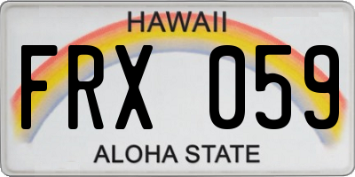 HI license plate FRX059
