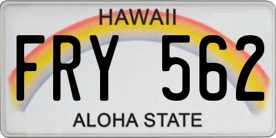 HI license plate FRY562
