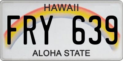 HI license plate FRY639