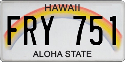 HI license plate FRY751