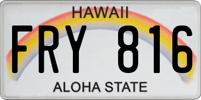 HI license plate FRY816