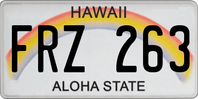 HI license plate FRZ263