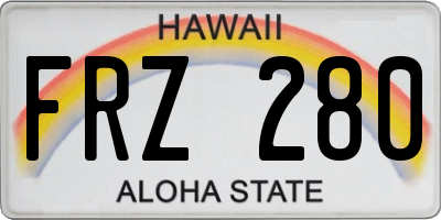 HI license plate FRZ280