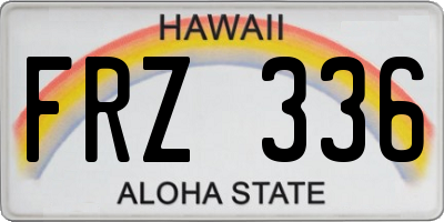 HI license plate FRZ336