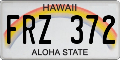 HI license plate FRZ372