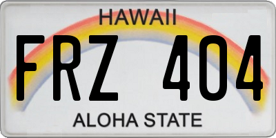 HI license plate FRZ404