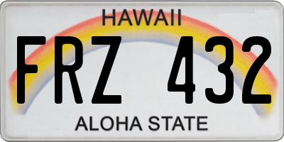HI license plate FRZ432